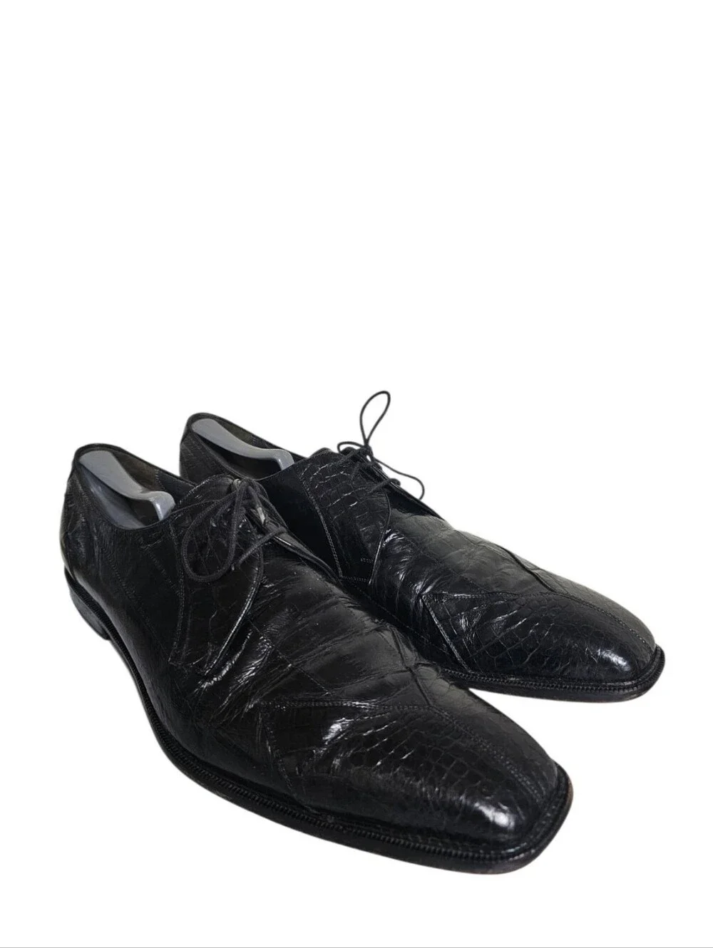 Belvedere Exotic Black Crocodile Dress Shoes Handmade Mens Sz 13 RARE SHOES